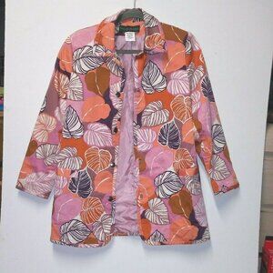 VTG Harve Benard Jacket Leaf print Orange brown